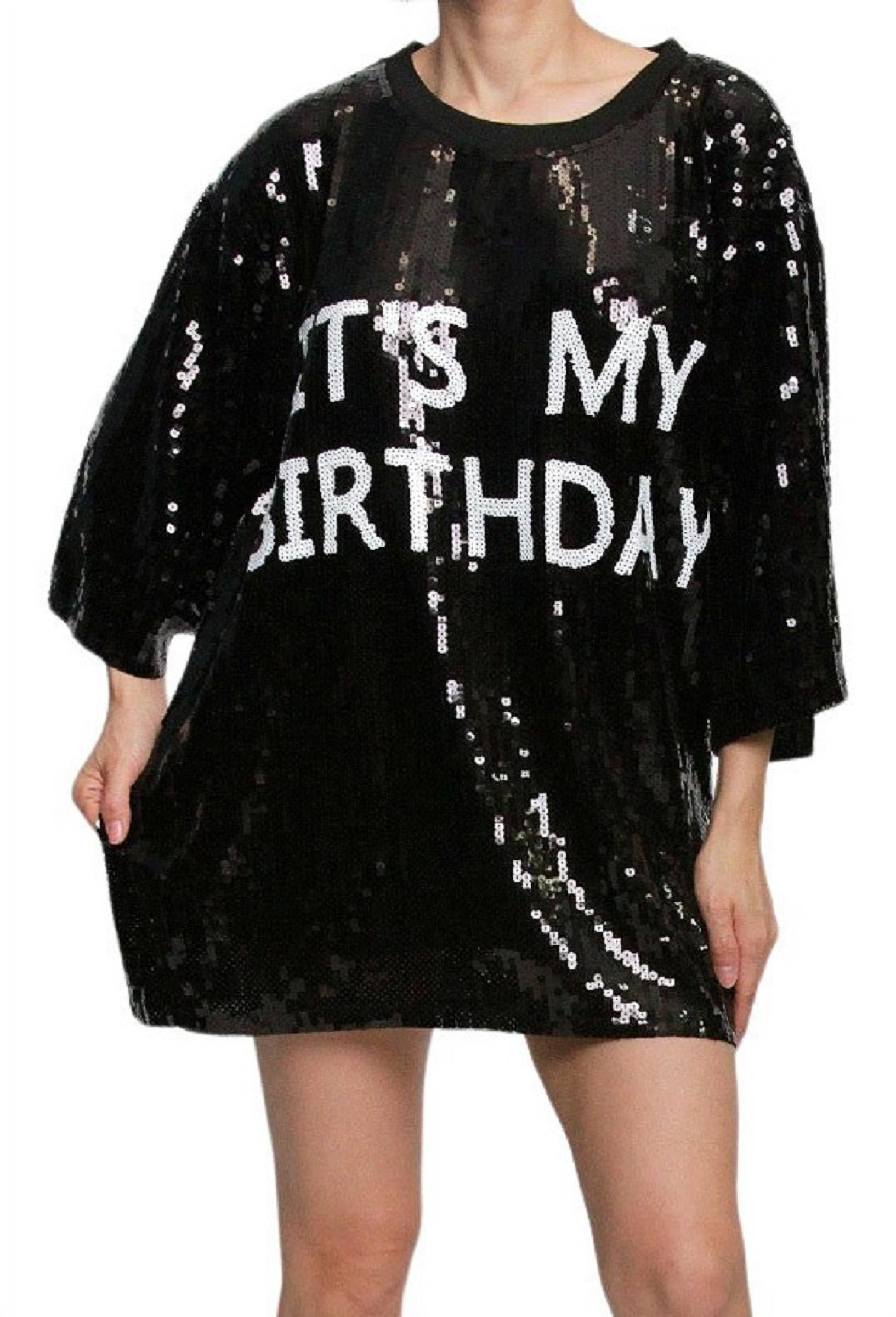 Sequin T Shirt Dress It's My Birthday ...